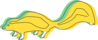 Yellow And Green Skunk Outline Clip Art